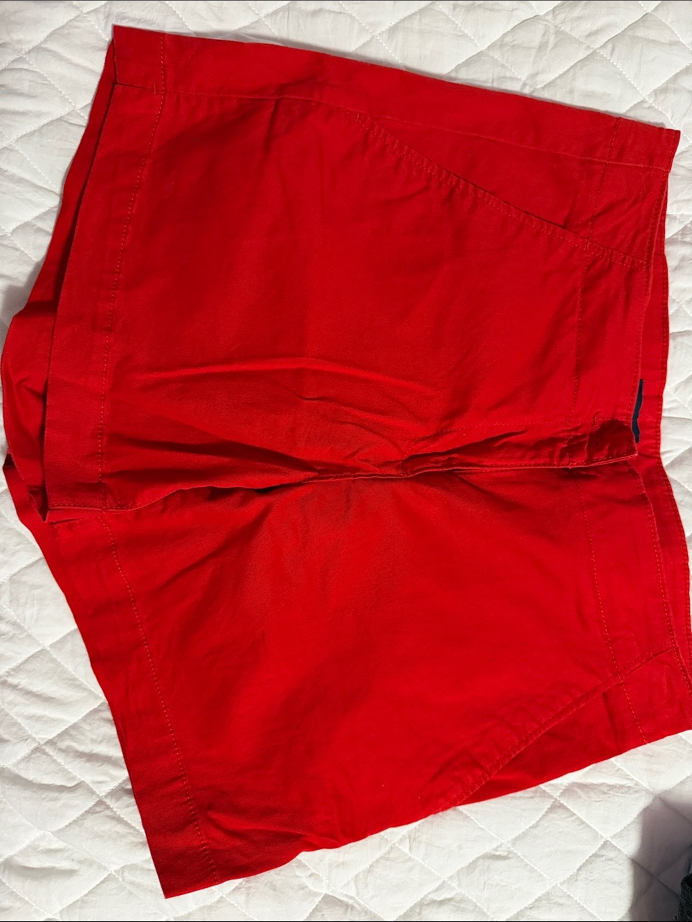 Bright Red Casual Shorts